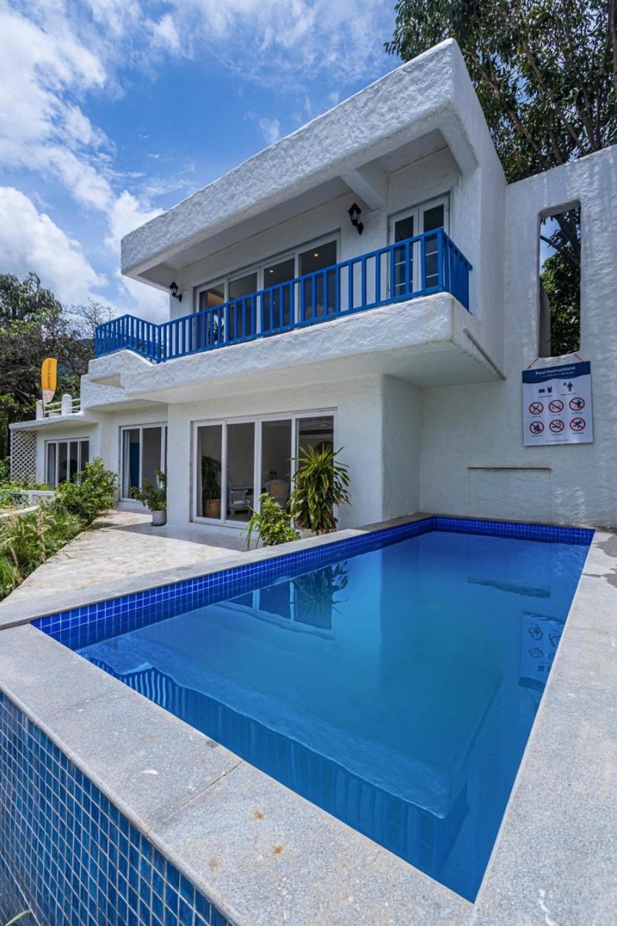 SaffronStays Kairos Athena, Karjat - Greek style pool villa near Camp Max, India