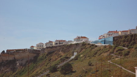 Fantastic view over the sea and village, Nazaré, Portugal