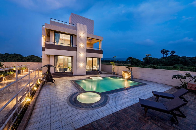 SaffronStays Nishta - 4BR pet-friendly villa with pool, turf, gazebo & terrace BBQ views in Alibaug, Alibaug, India