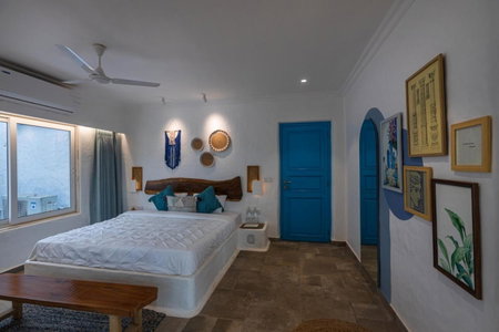 SaffronStays Kairos Zeus, Karjat - Greek style pool villa near Camp Max, Karjat, India