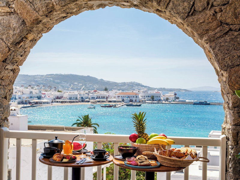 Yalos hotel sunset view, Mykonos, Greece