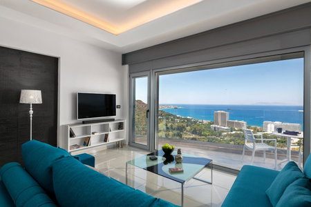 Rhodes Skyline Suite with out Door Jacuzzi Sea View A2, Ixia, Greece