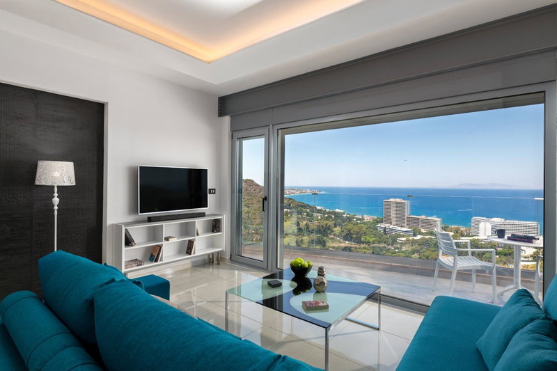 Rhodes Skyline Suite with out Door Jacuzzi Sea View A2, Ixia, Greece