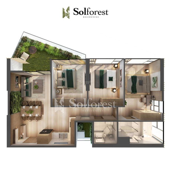 Apartamento en venta en Hung Yen, Vietnam · Sol Forest Ecopark Project · 2 habitaciones, 2 baños