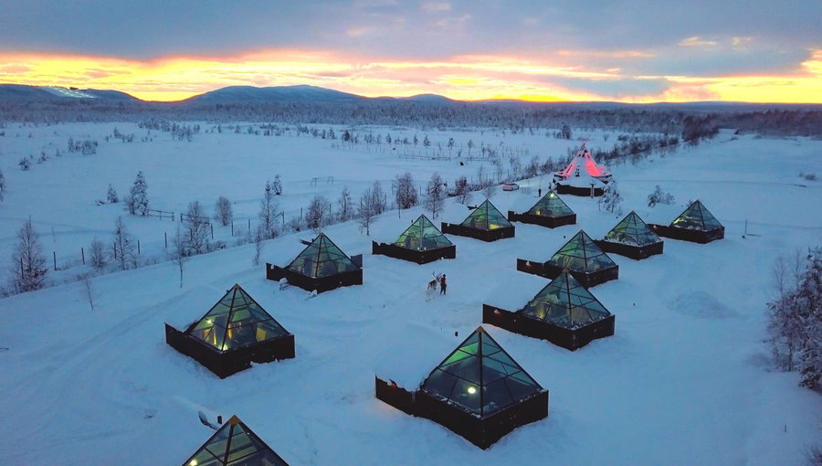 Aurora Pyramid Glass Igloos, Levi, Финляндия
