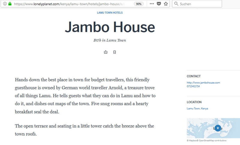 JamboHouse Lamu, Lamu, Kenia
