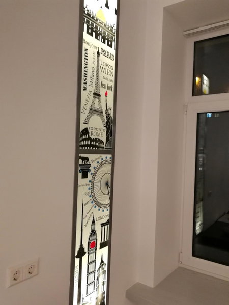 Vilnius apartment with stained glass, Seskine, Lituanie