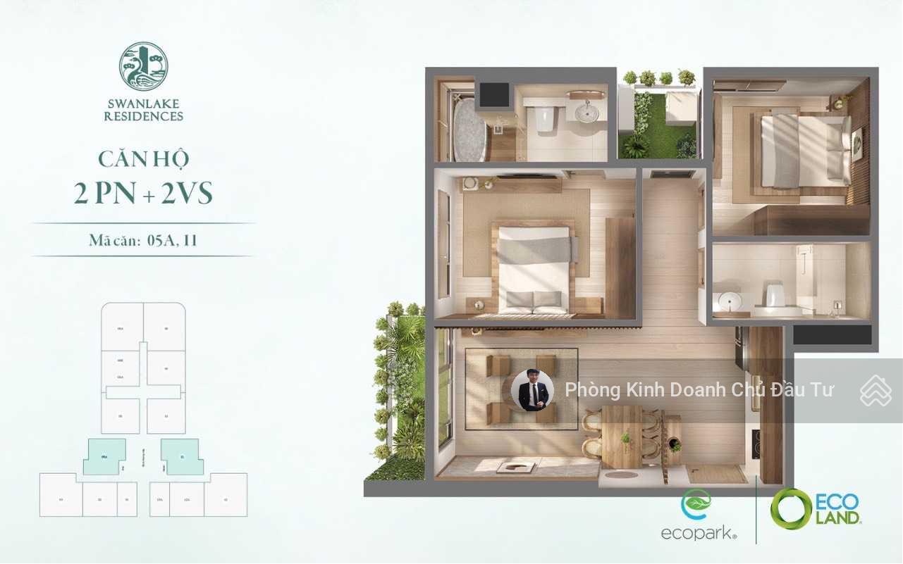 Квартира для продажи в Хунг Ене, Вьетнам · Swan Lake Onsen Project · 2 спальни, 1 санузел