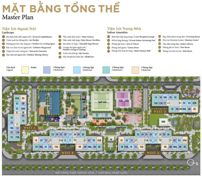 Apartment for sale in Ha Dong, Vietnam · Masteri West Heights Project · 2 rooms, 1 bath
