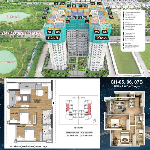Apartment for sale in Ha Dong, Vietnam · An Lac Green Symphony Project · 2 rooms, 1 bath