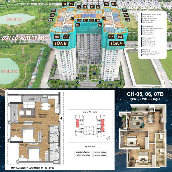 Apartment for sale in Ha Dong, Vietnam · An Lac Green Symphony Project · 2 rooms, 1 bath
