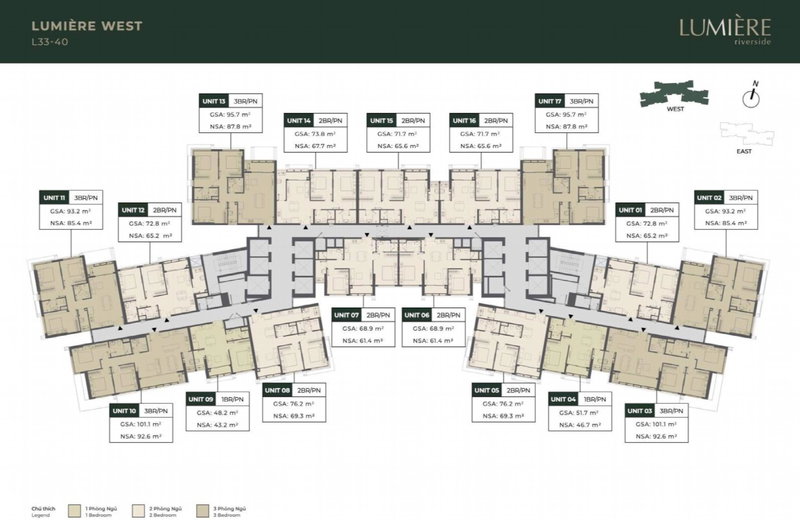 Apartment for sale in Nha Be, Vietnam · Lumiere Riverside · 2 rooms, 2 baths