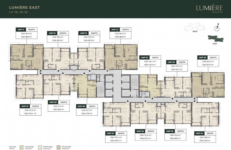 Apartment for sale in Nha Be, Vietnam · Lumiere Riverside · 2 rooms, 2 baths