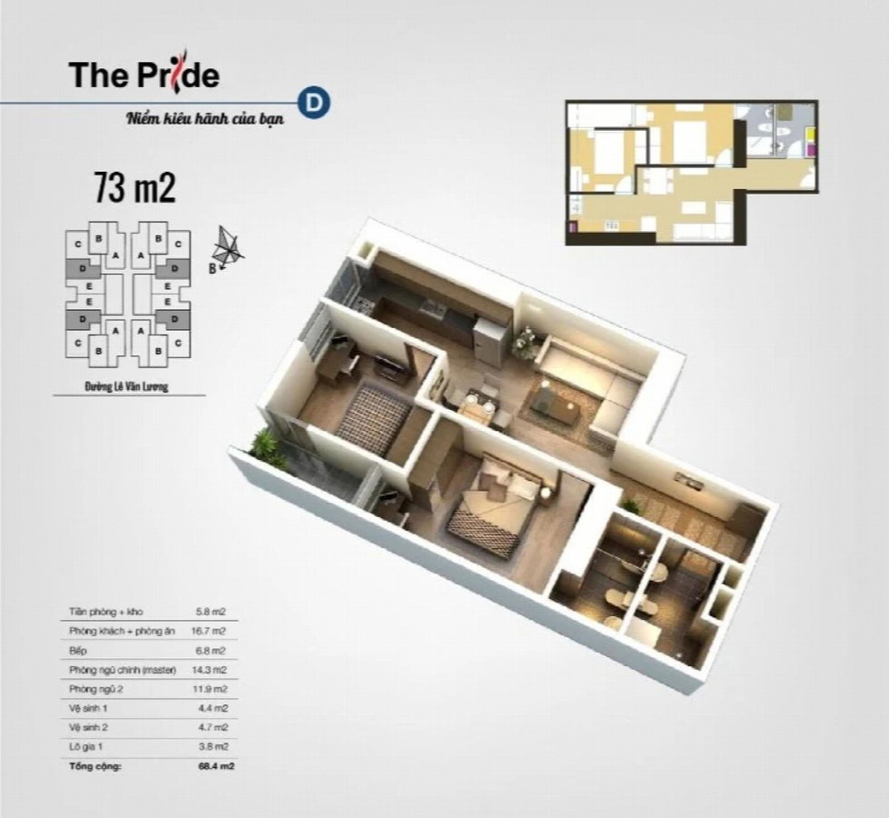 Apartment for sale in Ha Dong, Vietnam · The Pride Project · 2 rooms, 2 baths