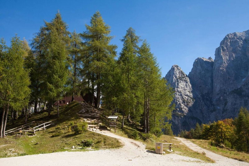 Erjavčeva mountain hut at Vršič pass, Kranjska Gora, Slovenia