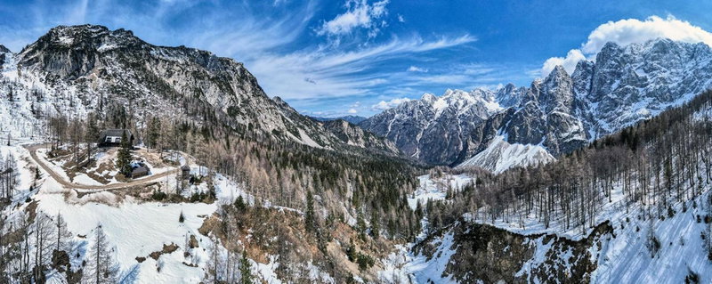 Erjavčeva mountain hut at Vršič pass, Kranjska Gora, Slovenia