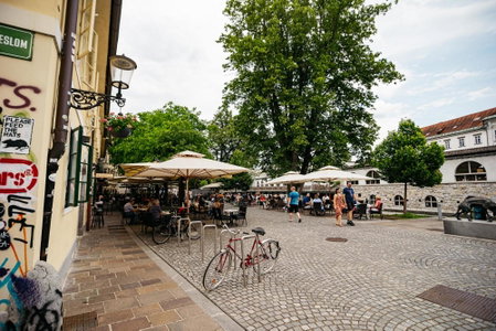 150 steps to the main square, Ljubljana, Slowenien