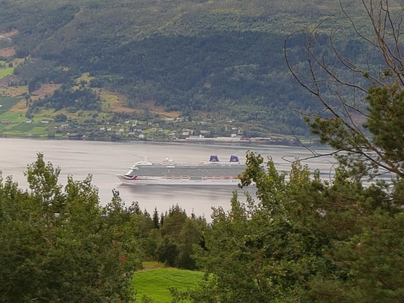 Panorama view along the fjord in Stryn, Blakset, Noruega