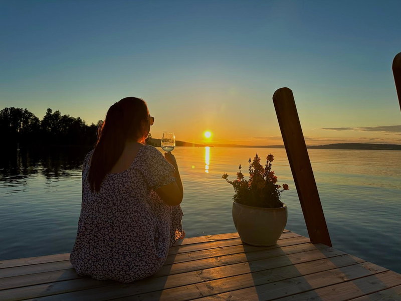 Idylliske Evjua ved Mjøsa, Skreia, Norway
