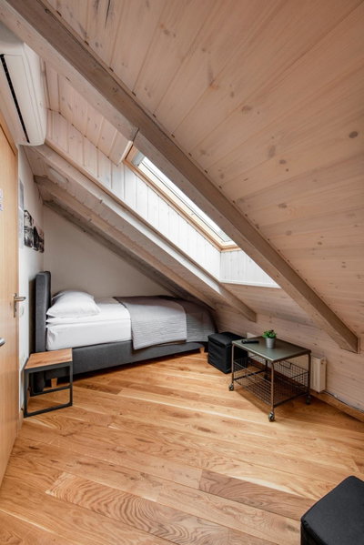Small attic rooms in Kaunas old town, Kaunas, Lithuania