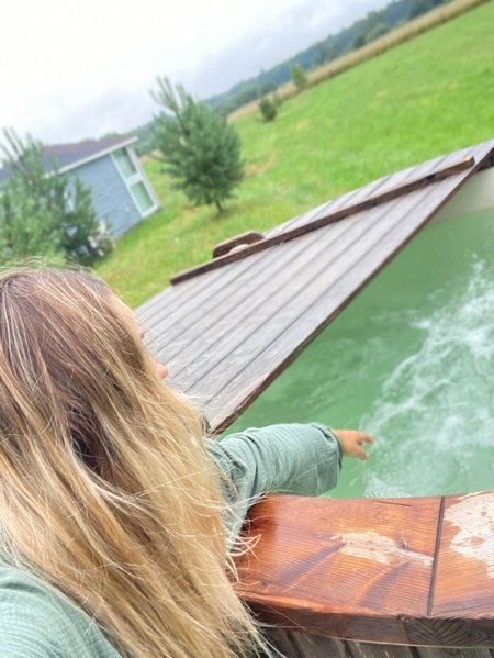 Vienkiemio oazė - Skandinaviškas namelis su vaizdu į tvenkinį, Galvokay, Litauen
