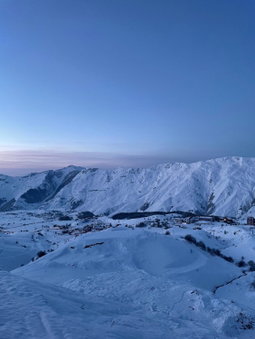 Valley and mountain view, Twins, with Hot Water, Gudauri, Georgia
