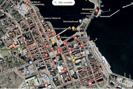 Central lägenhet i 1700-talshus, Västervik, Sweden