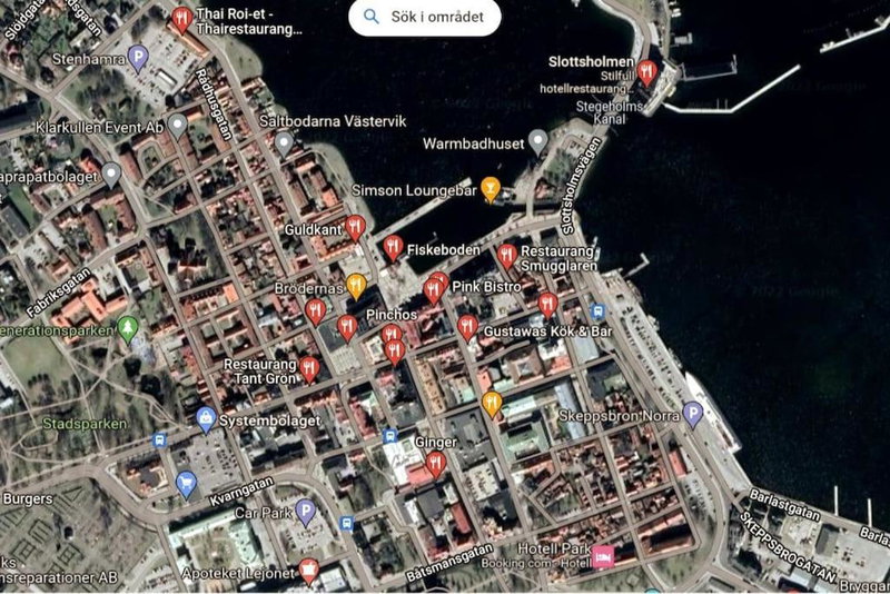 Central lägenhet i 1700-talshus, Västervik, Sweden