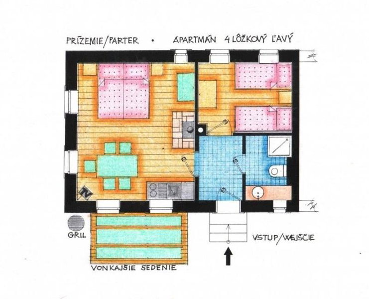 Apartmánová chalupa v Dvore u maliara, Bešeňová, Slowakei