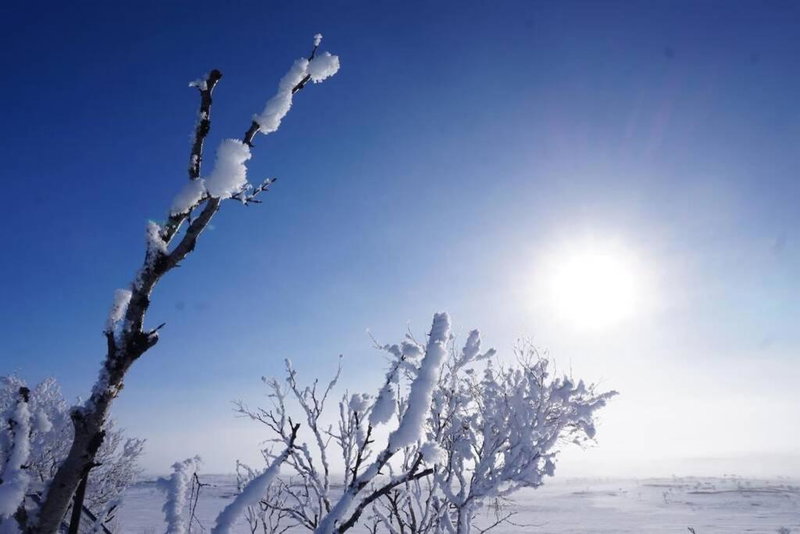 Aurora mökki kylpyaltaalla Lapissa Tenojoen rannassa, Nuorgam, Finlandia