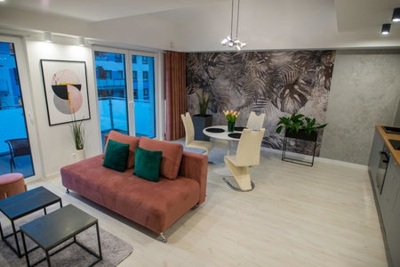 Nowoczesny apartament z antresolą i garażem, Mragowo, Poland