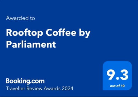 Rooftop Coffee by Parliament, Budapest, Hungary