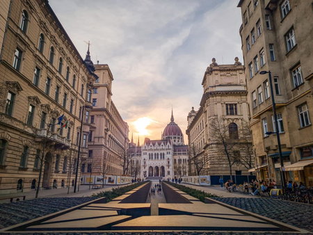 Rooftop Coffee by Parliament, Budapest, Hungary