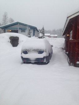 Mysig timmerstuga med braskamin nära Hovfjället, Torsby, Sweden