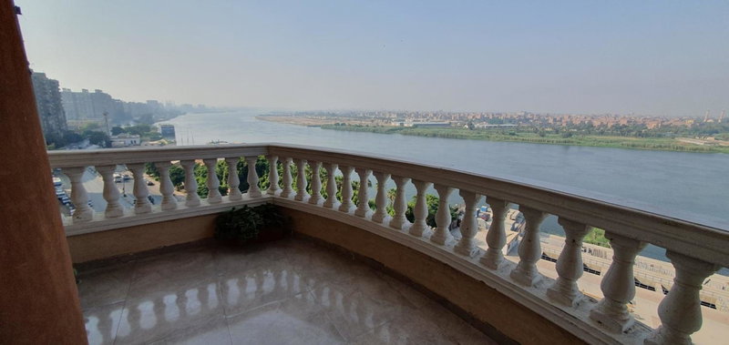Charming sunset,Panoramic Nile view & pyramid view, Cairo, Egypt