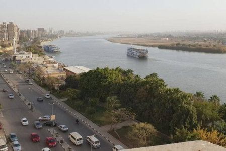 Charming sunset,Panoramic Nile view & pyramid view, Cairo, Egypt