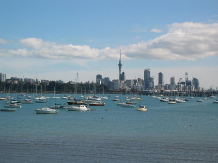 Surf 'N' Snow Backpackers Across Sky Tower, Auckland, New Zealand