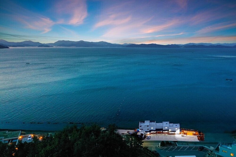 Blue and white pension, Geoje, South Korea