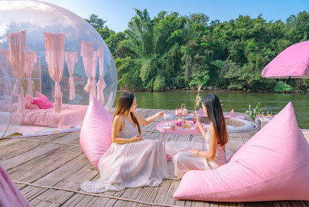 The Three Bubble Houses, Sai Yok, Thailand