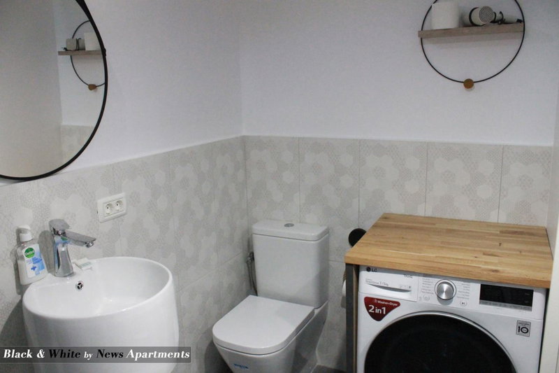 Black & White - News Apartment, Bucharest, Romania
