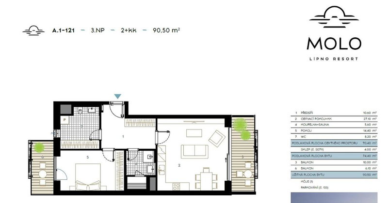 Apartment A121 Molo Lipno s infrasaunou - Residence Koubek, Lipno nad Vltavou, Czechia