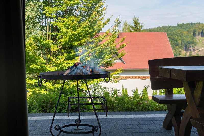 Malinowe Wzgórze domki 90 m2 z sauną i balią- płatna, Krzeszna, Poland