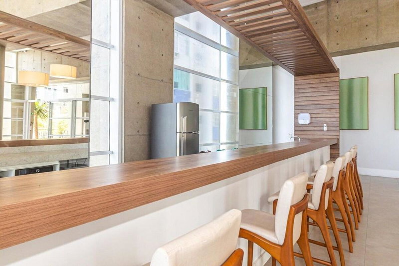 Studio moderno em condomínio de luxo pé na areia, Santos, Brazil