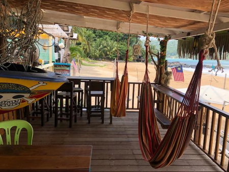 Beachfront Hut Upstairs Astra - Beach Shack Chalet, Tioman Island, Malaysia